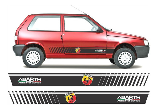 Adesivo Fiat Uno Abarth Faixa Lateral Carro Sport Imp353